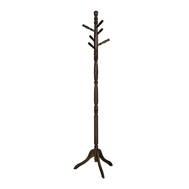 High Quality Classic Swivel Tree Molla Coat Hanger Stand Rubber Wood Material Solid Wood with Glossy Finish