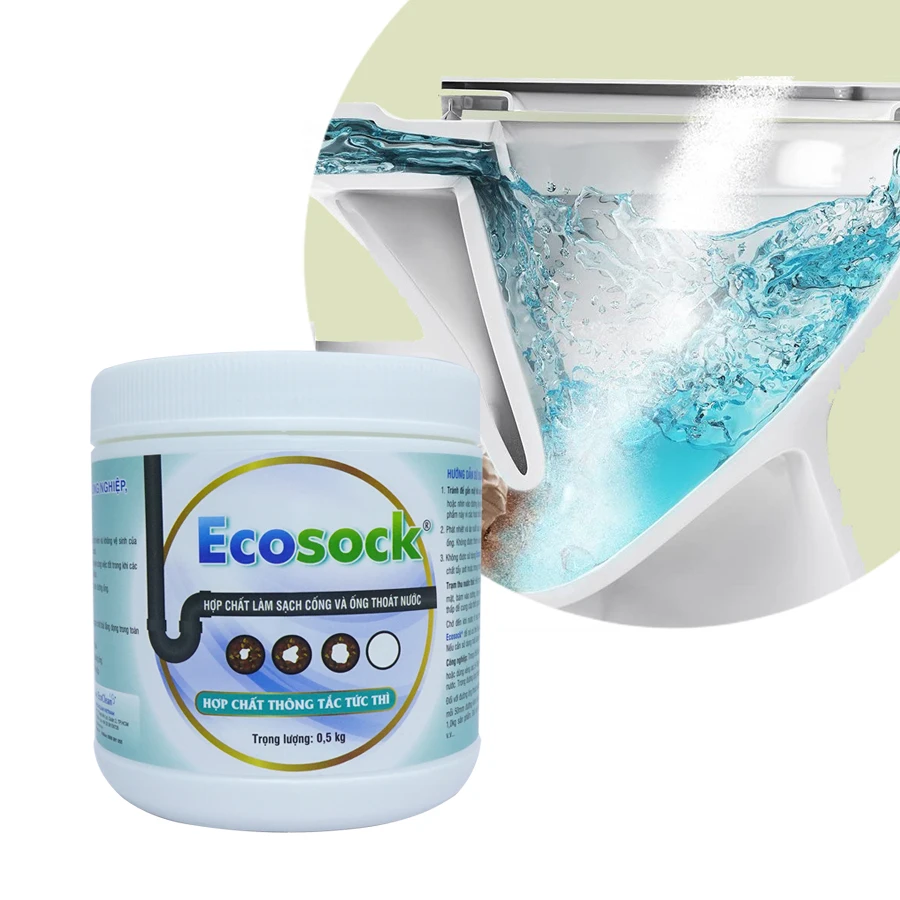 Quickly Break Down Drain Clogged Cleaning Compound - EcoSock - 500 Gram - VietNam Supplier