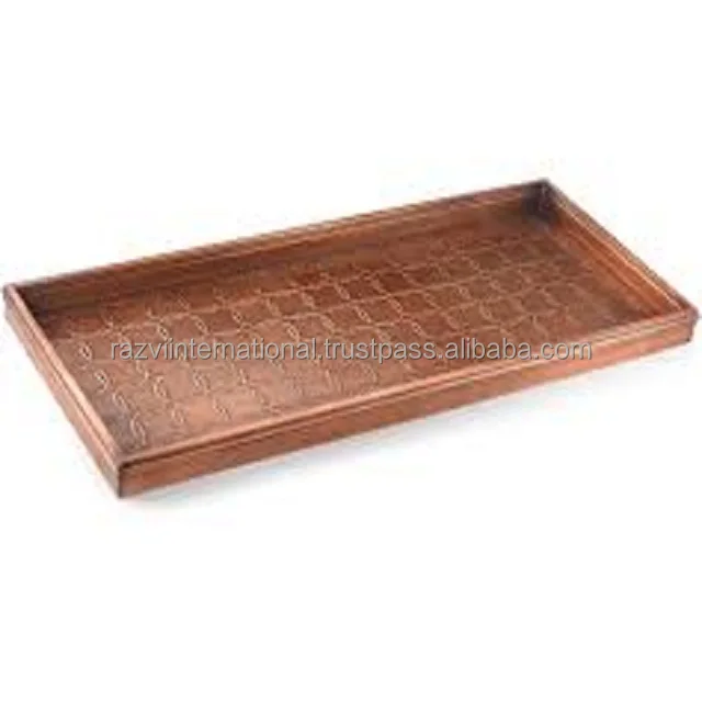 Grey color powder coated embossed design boot tray for living room