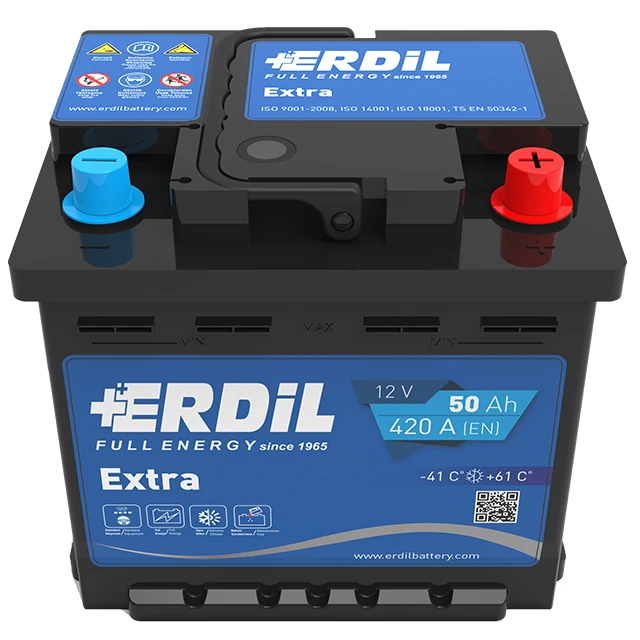 
12V 50 Ah DIN type car battery - made in Turkey 