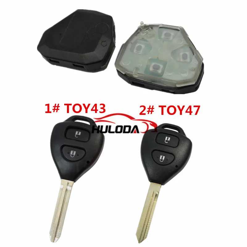 For Toyota 2 button remote key with 314.4MHZ use for Camry,RAV4,Corolla,Highland and vios key shell ,blade is TOY43 and TOY47,yo