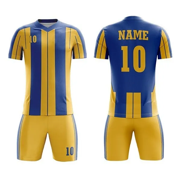 oem custom bulk sublimate purple full plain soccer uniform youth black and yellow color team 4xl breathable soccer jersey shirt