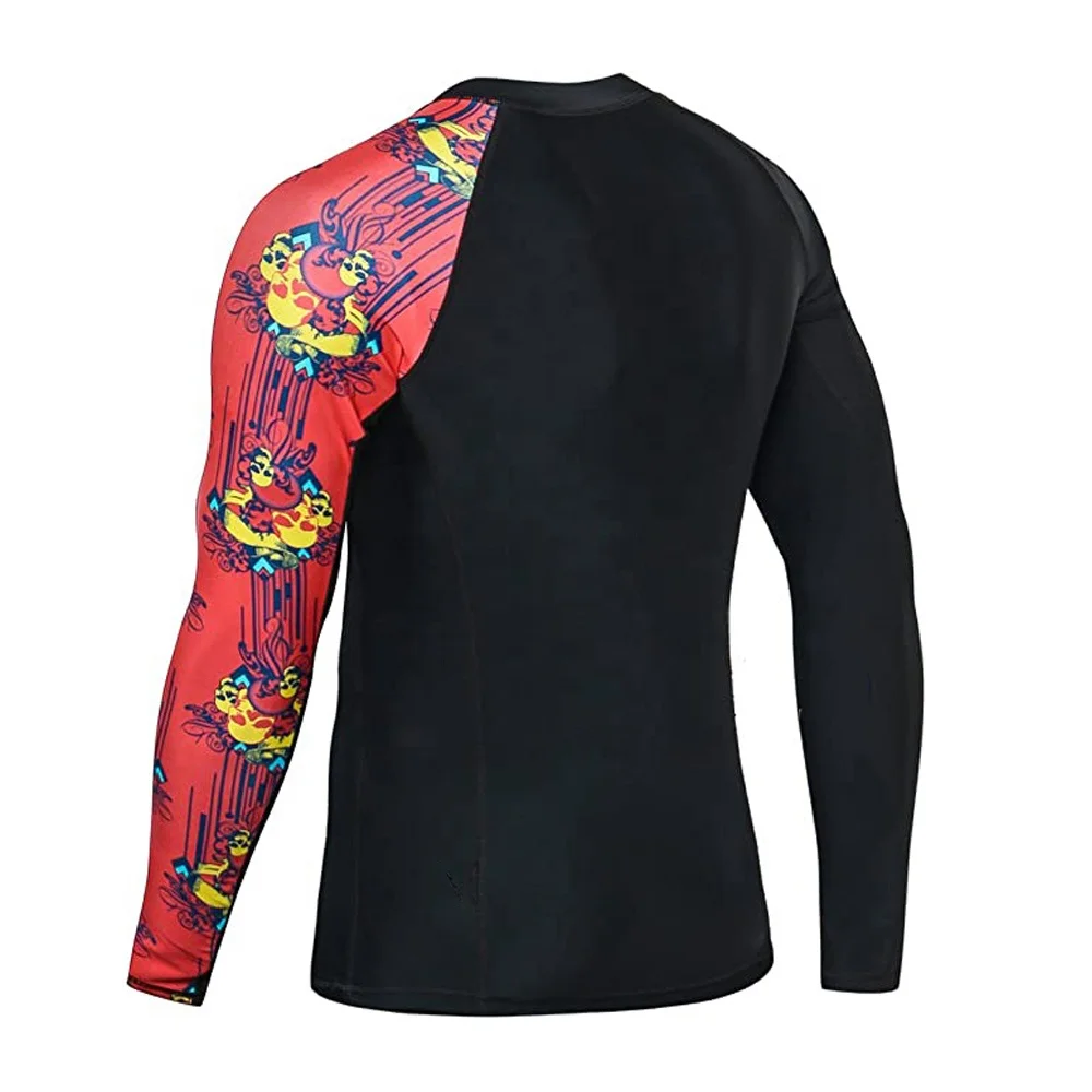 Custom digital printed MMA Rash guards / rash guards bjj surfing rash guard