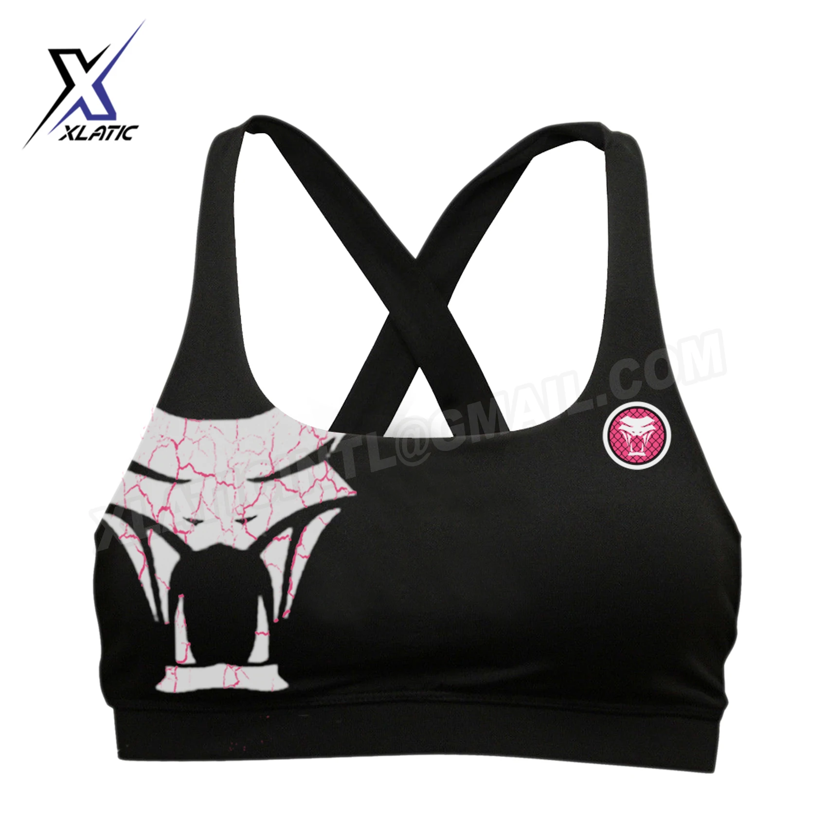 Hot Sale Products Latest Design cage fighter  MMA girls new styles Compression Wear  Custom Sublimated mma sports bra