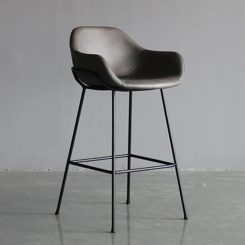 Transitional Design 510*530*1020 PU Leather Black Metal Legs Regular Shape China Barstool Kitchen Furniture