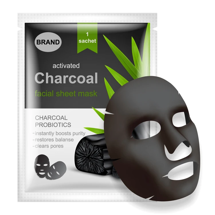 Brightening Lightening Bamboo Charcoal beauty black facial mask customized OEM Private label cosmetics Whitening face sheet mask