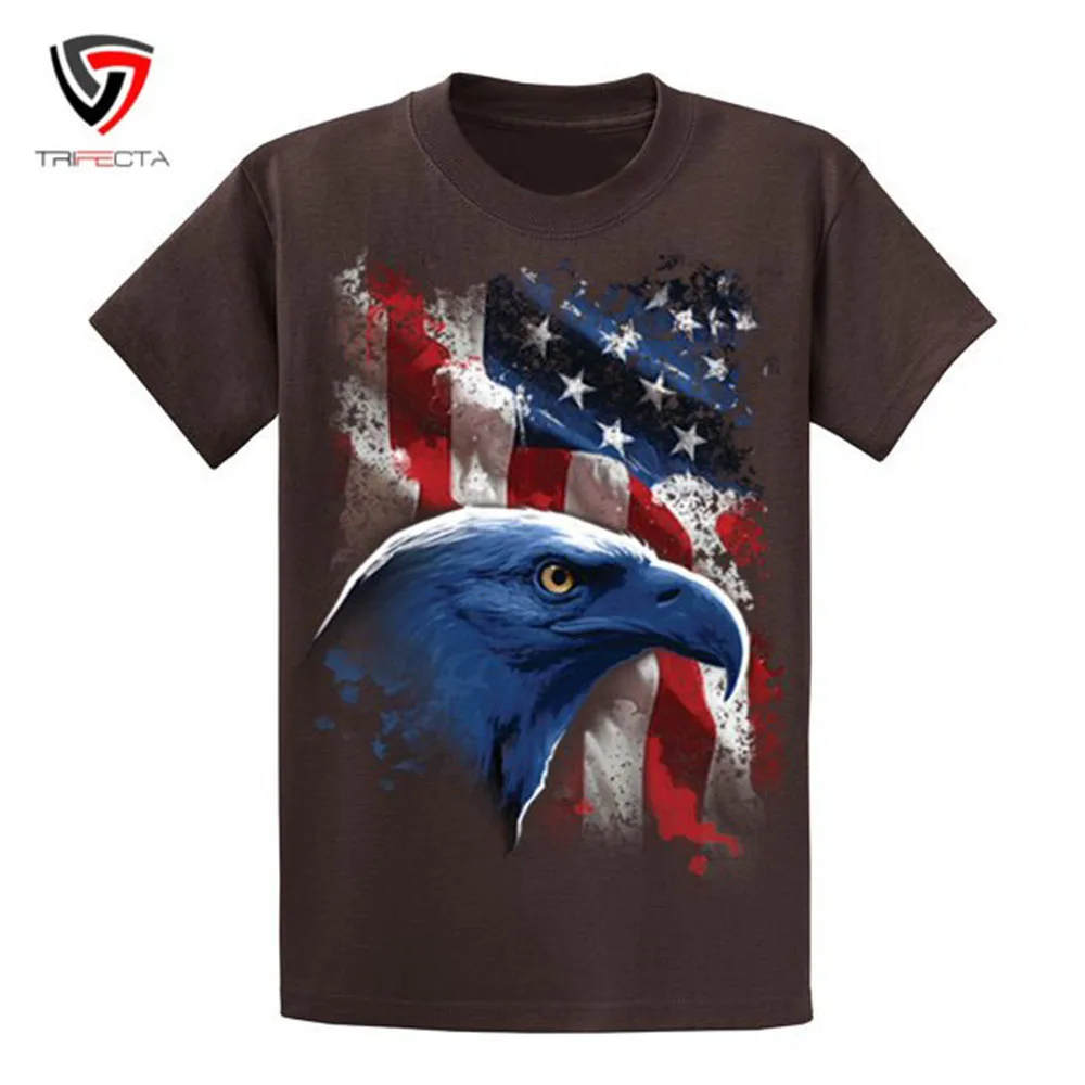 American Patriotic USA Eagle in Front of American Flag T-shirt