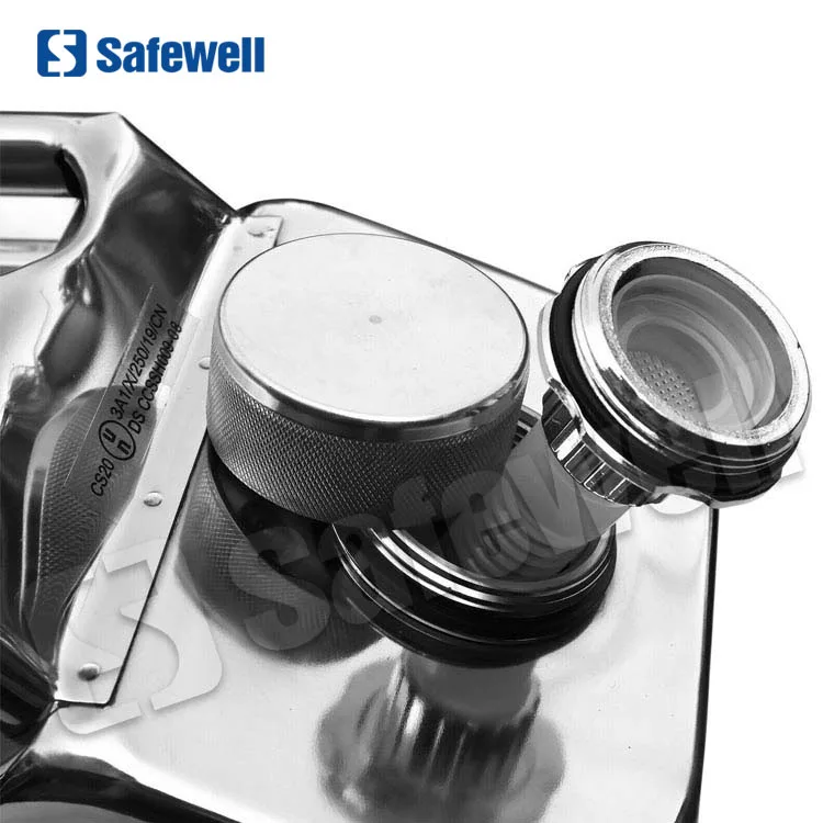 SWJC-17 Stainless 5L Metal Jerry Can Portable Diesel Fuel Tank With Screw Top