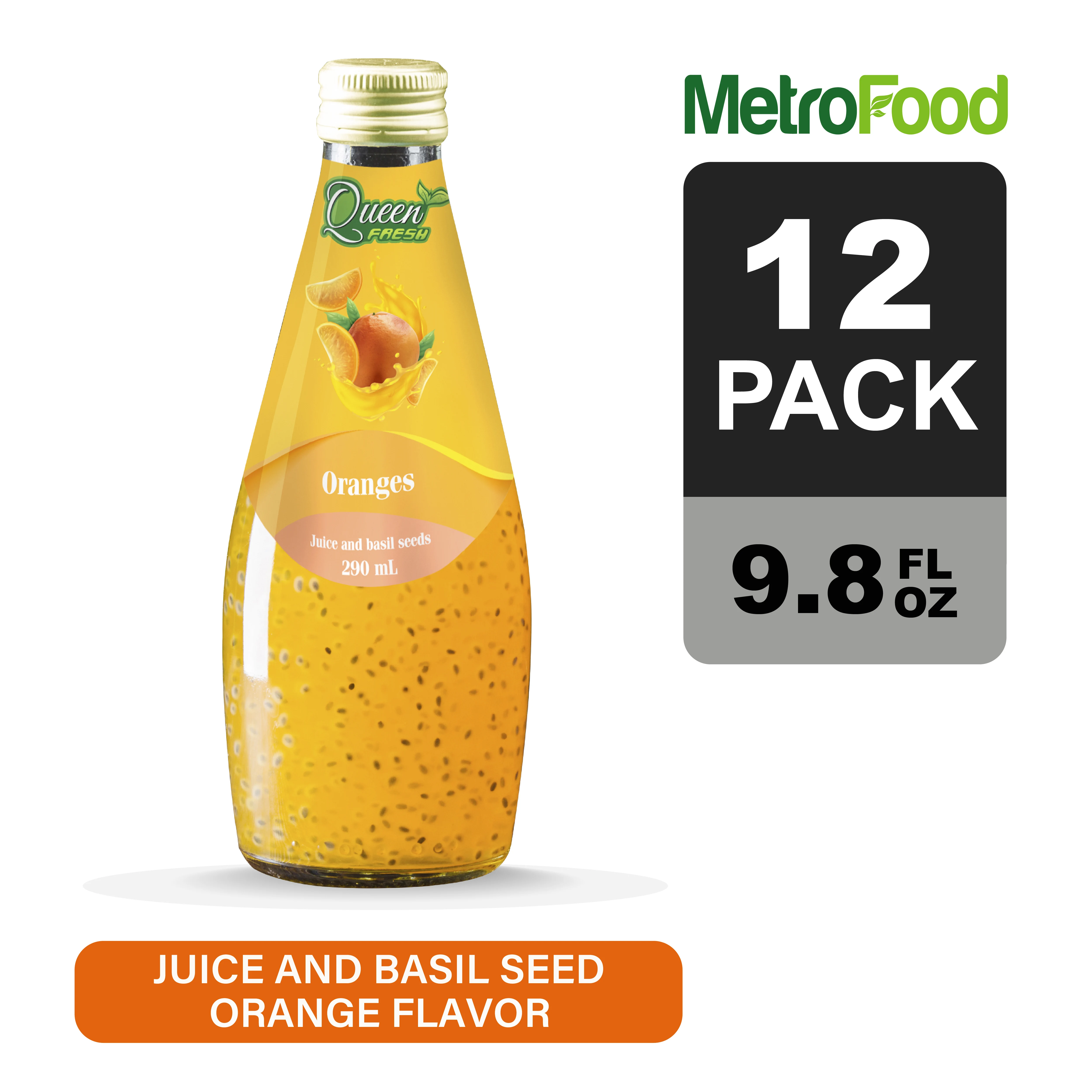
OEM/ODM/Private Label - 290ml High Quality Basil Seed Drink from Vietnam - Orange Flavor 