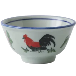 Jade-cer Vintage Hand-painted Cock Design Ceramic Dinnerware Set Porcelain Bowls Dishes & Plates