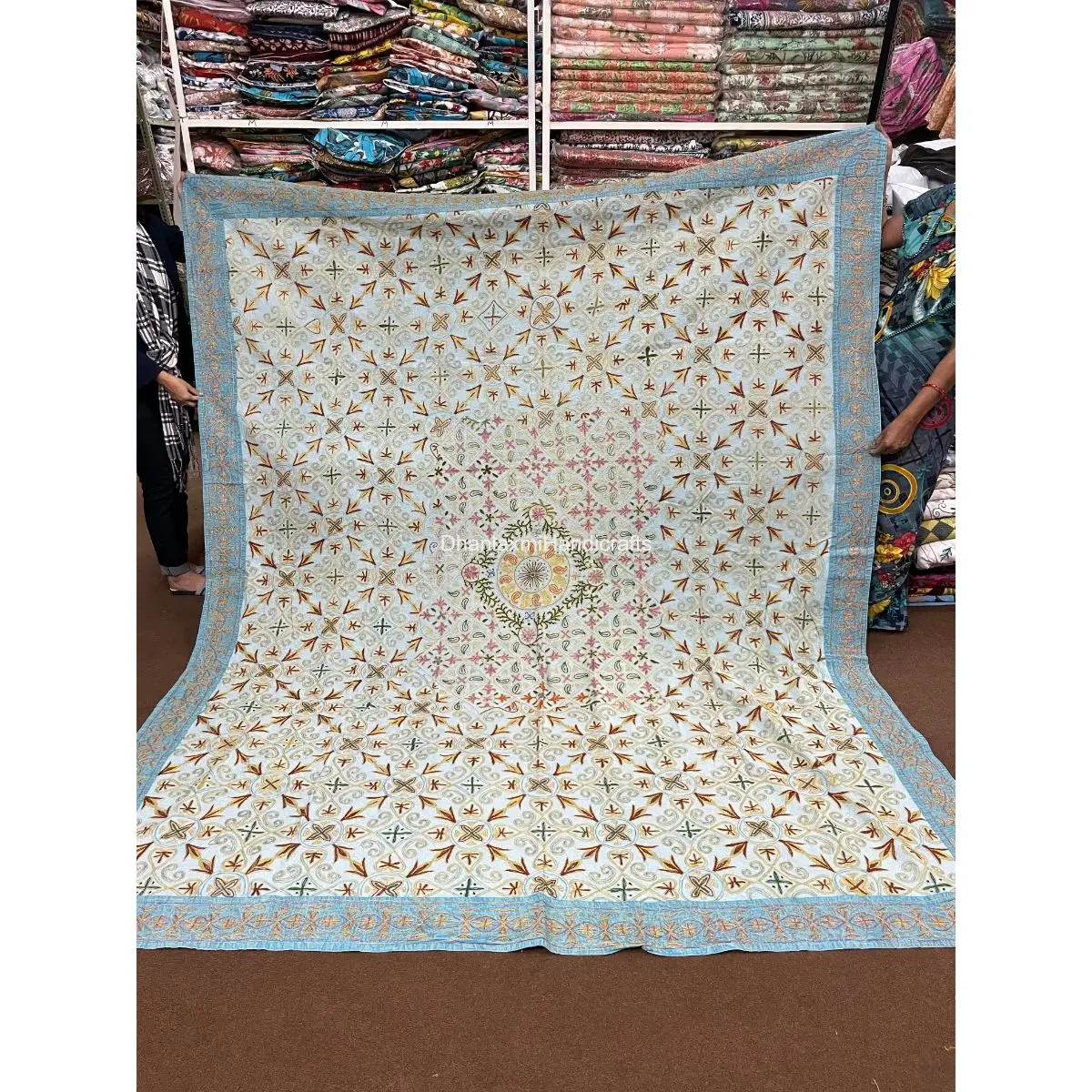 Индийское постельное белье, покрывало большого размера с ручной вышивкой, хлопковое постельное белье ручной работы, настенное постельное белье