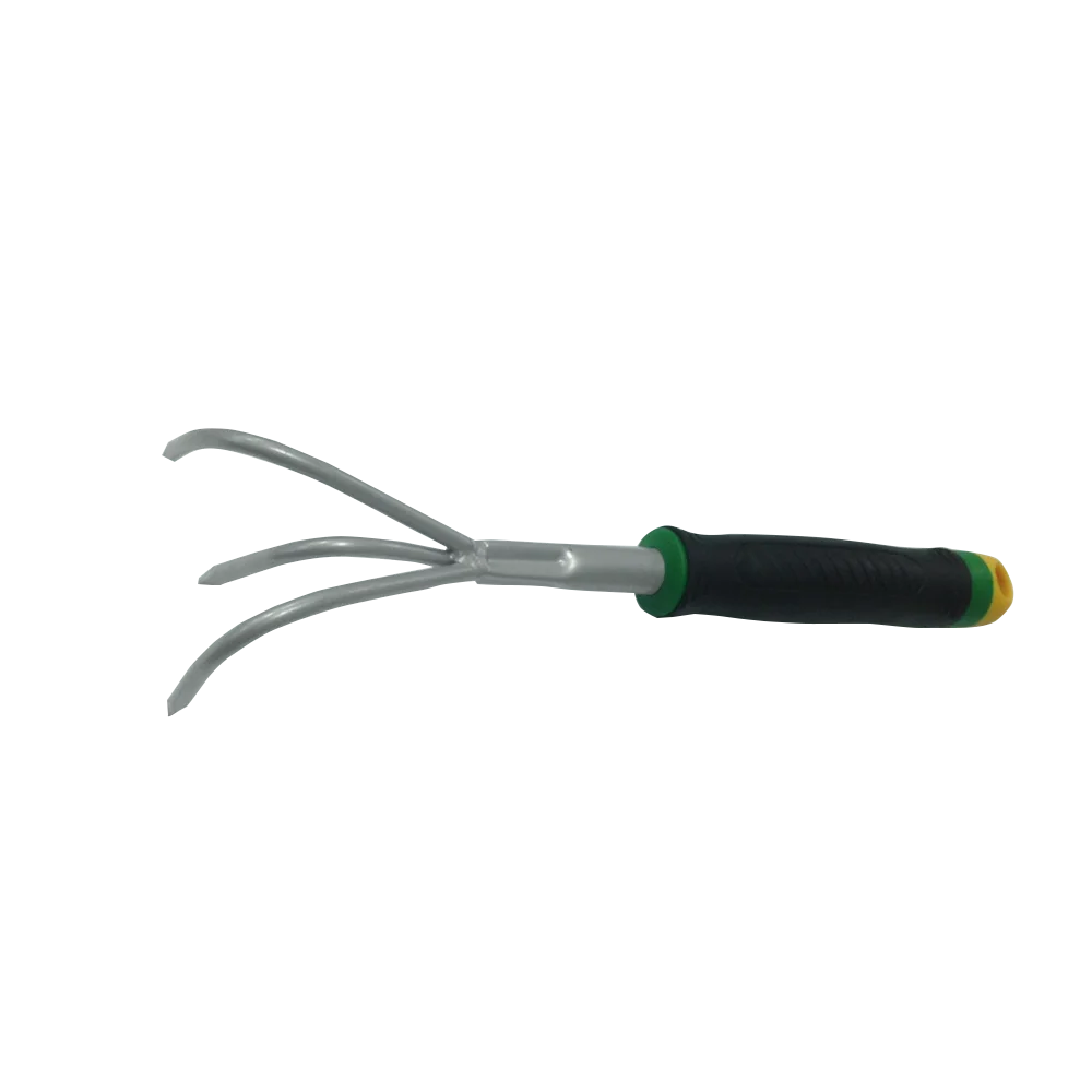 
Mini Garden Tool Hand 3 Prong Cultivator with 3 Color Plastic Handle 