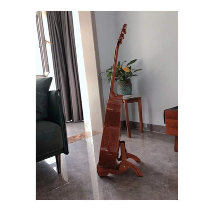 Upright Portable Ukulele Violin Holder Wooden Guitar Stand For Home Use