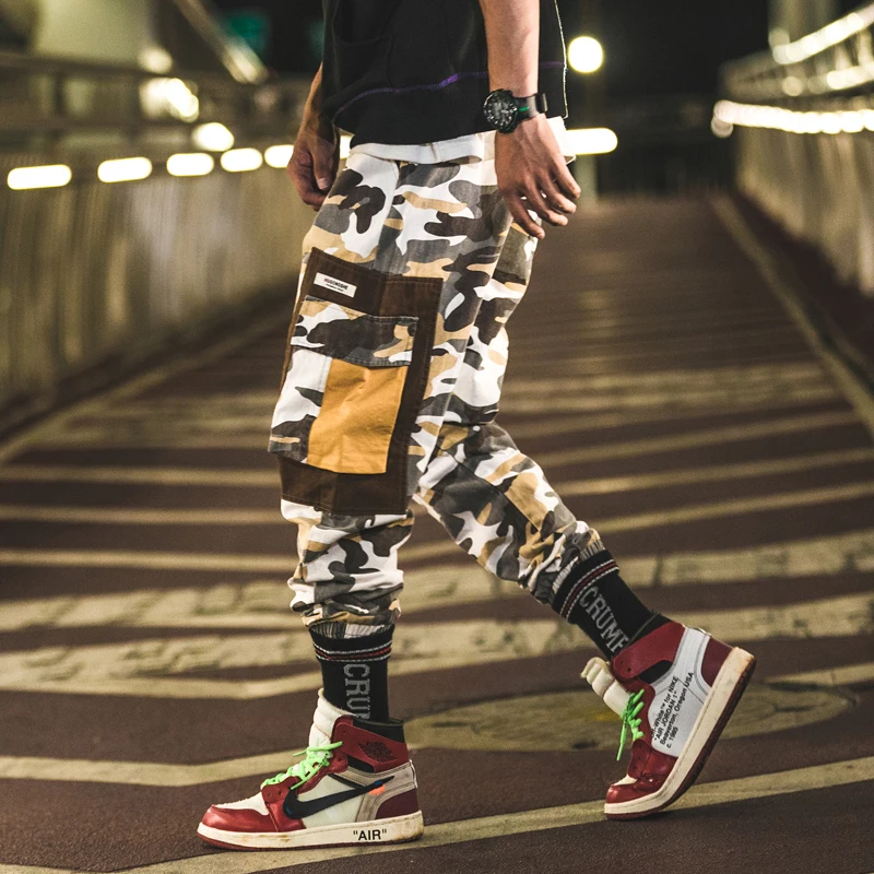 Комбинезон штаны для бега спортивные комбинезон мужские шаровары в уличном стиле с лентами модные брюки