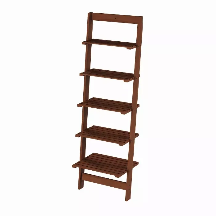 Office Bookcase with 5 Tiers Wooden Ladder-Style Bookcase
