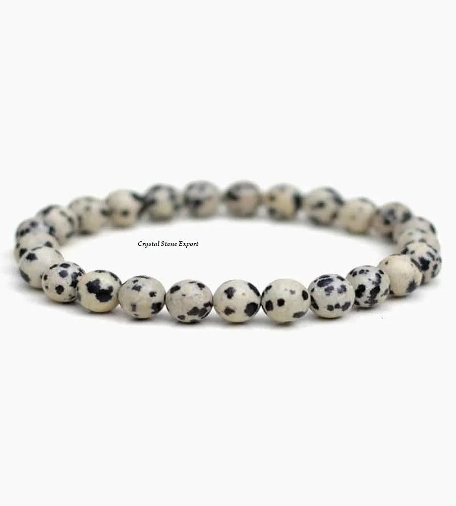 Gemstone Dalmatian Jasper Bead Bracelets : Chakra Beads Bracelet : Wholesale Crystal Bracelet