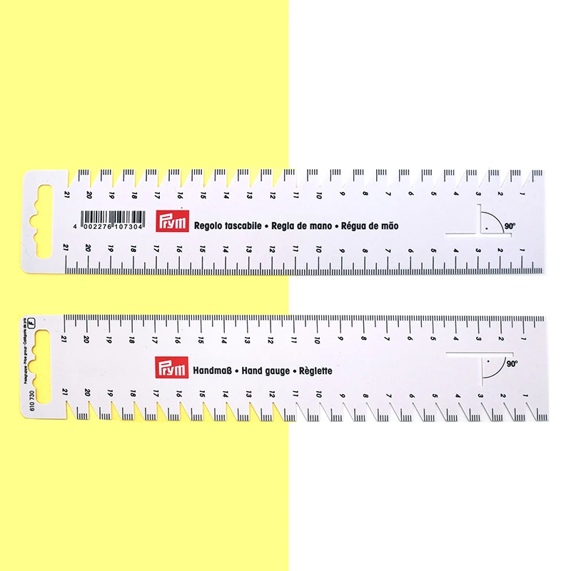 Prym Hand Gauge Sewing Measuring Tool Plastic Straight Quilting Ruler for Knitting Crafting Sewing