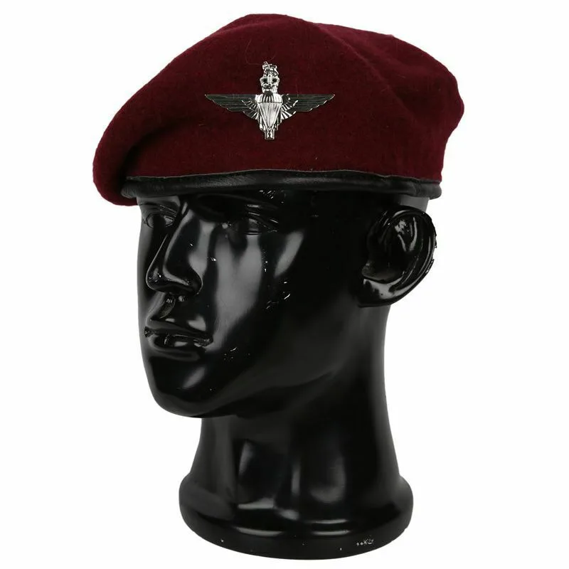 New High Quality Uk Army British Airborne Paratrooper Forces Red Wool Royal Maroon Beret Military Hat Cap