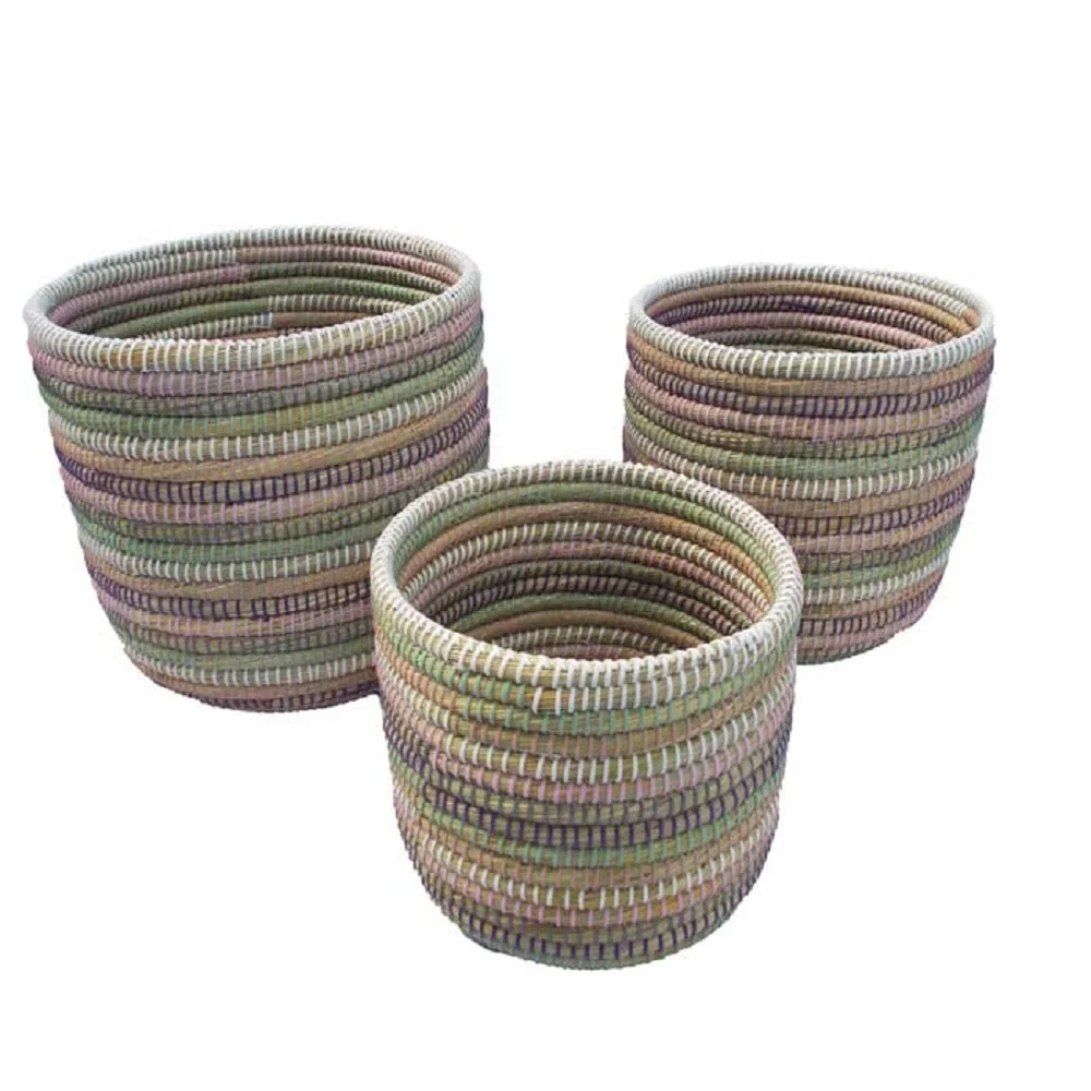 Best quality customized products of Kans Grass & Plastic Ribbon eco-friendly handmade Cheap Price Round Balti