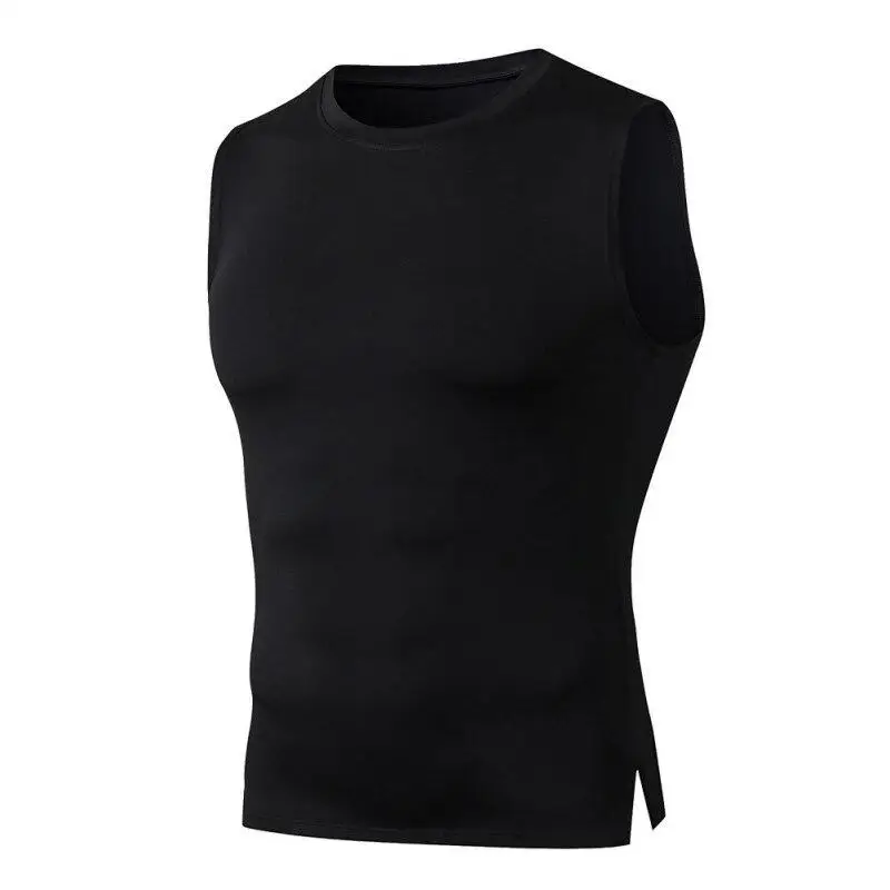 Wholesale High Quality Custom Tank Top Mens Gym Active Wear Fitness Sports Round Hem Black Tank Top