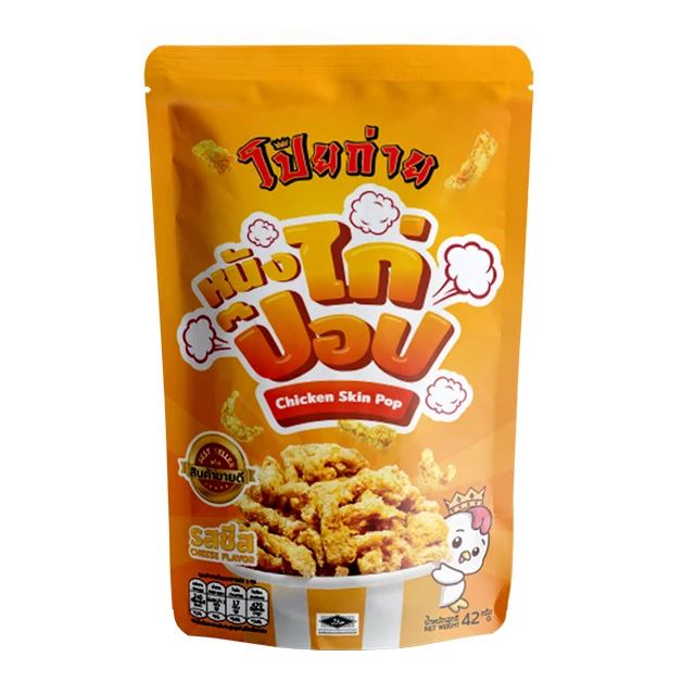 Poygai Crispy Fried Chicken Skin Pop Cheese Flavor 42 g. Premium Quality from Thailand for 100% Export Wholesale