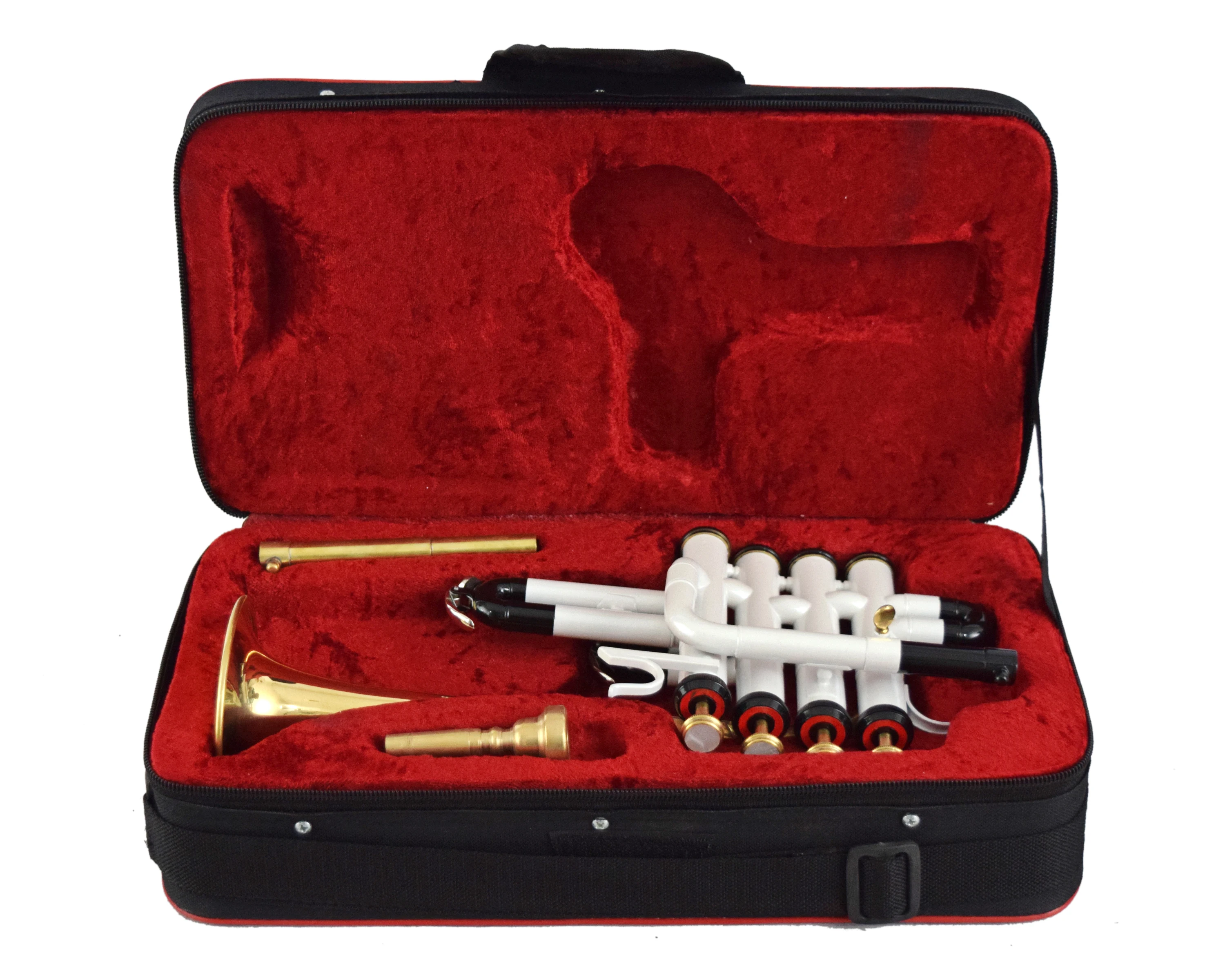 NASIR ALI NEW PROFESIONAL BEAUTIFUL BB PITCH WHITE BRASS PICCOLO TRUMPET PREMIUM QUALITY WITH INCLUDE HARDCASE AND MOUTHPIECE