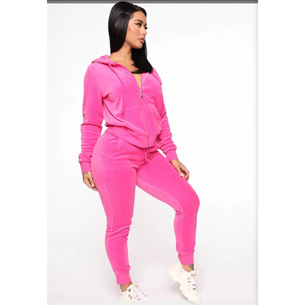 
Women Velour Plain & Comfortable Tracksuit 