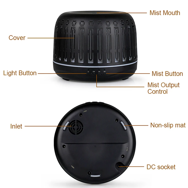 Black White Humidifier fragrance Diffuser Ultrasonic air humidification essential oil diffuser Manufacturer
