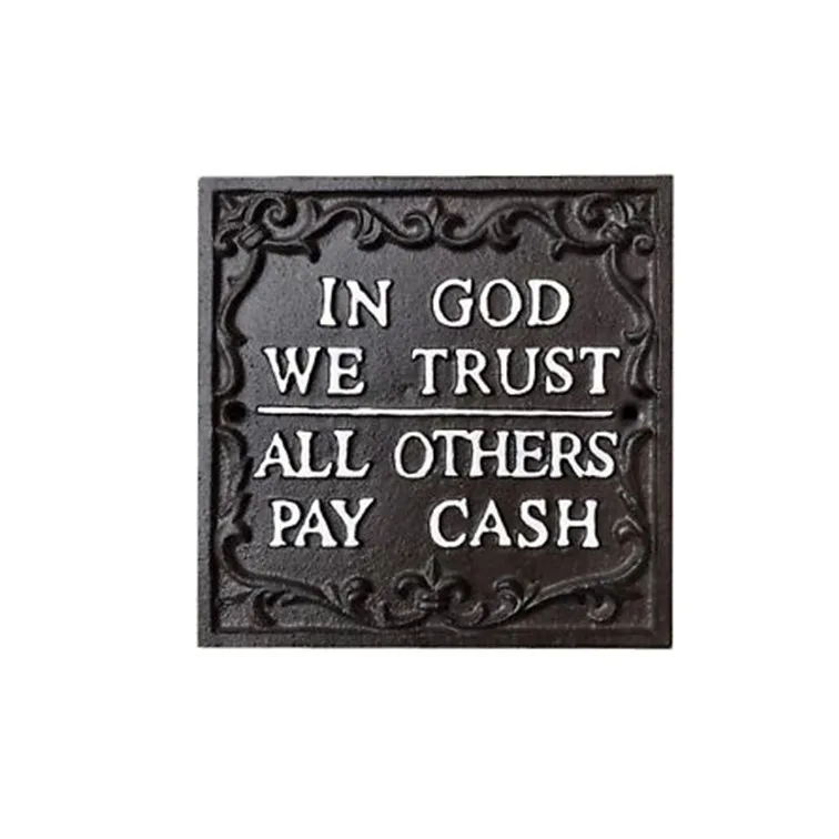 Custom Tin Metal Plate Wall Mount Large Rectangular General Wall Signs and Plaque Retro Style metal Signs Printed Custom