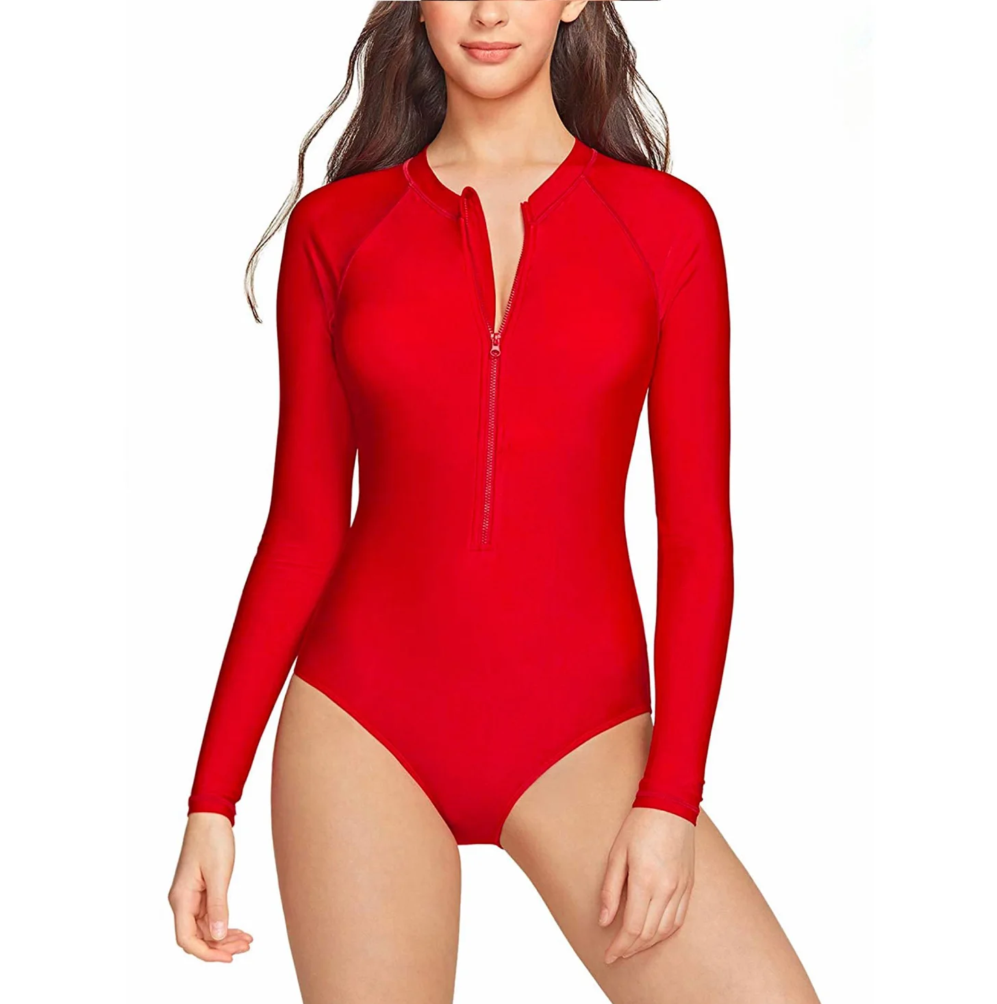 Long Sleeve Rashguard Swimsuit Surfing Swimsuit  Zip Up One-Piece UV Protection Bodysuit Floral Long Sleeve Bikini One Swimsuit