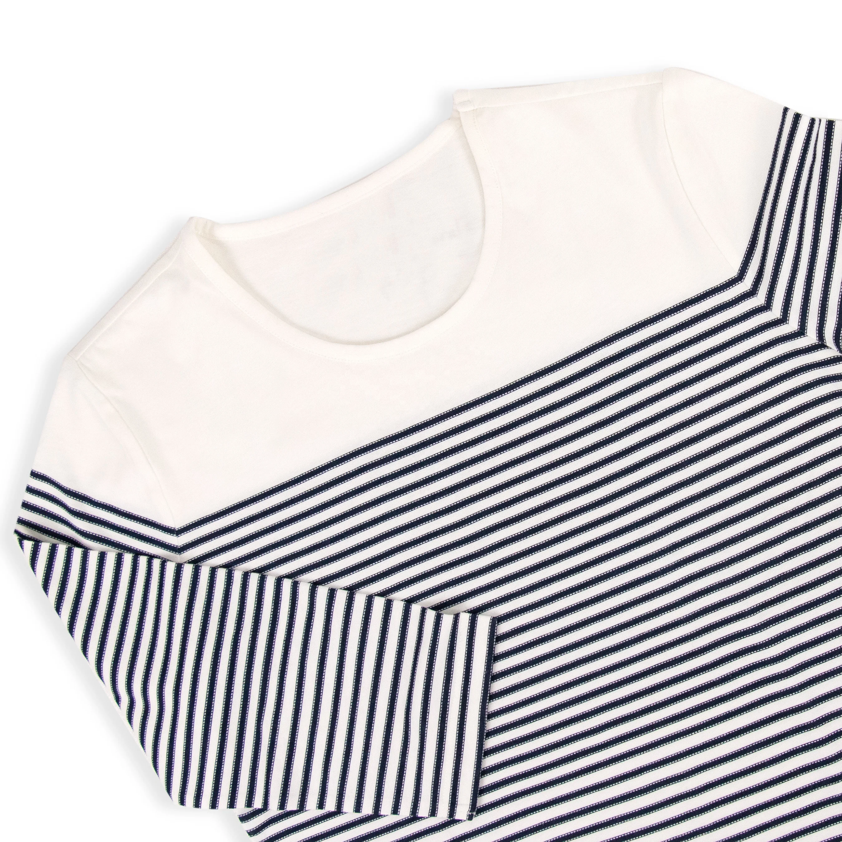 American New Fashion Design Cotton Long Sleeve OEM Custom Oversized Black Strips Print Tshirts for Women