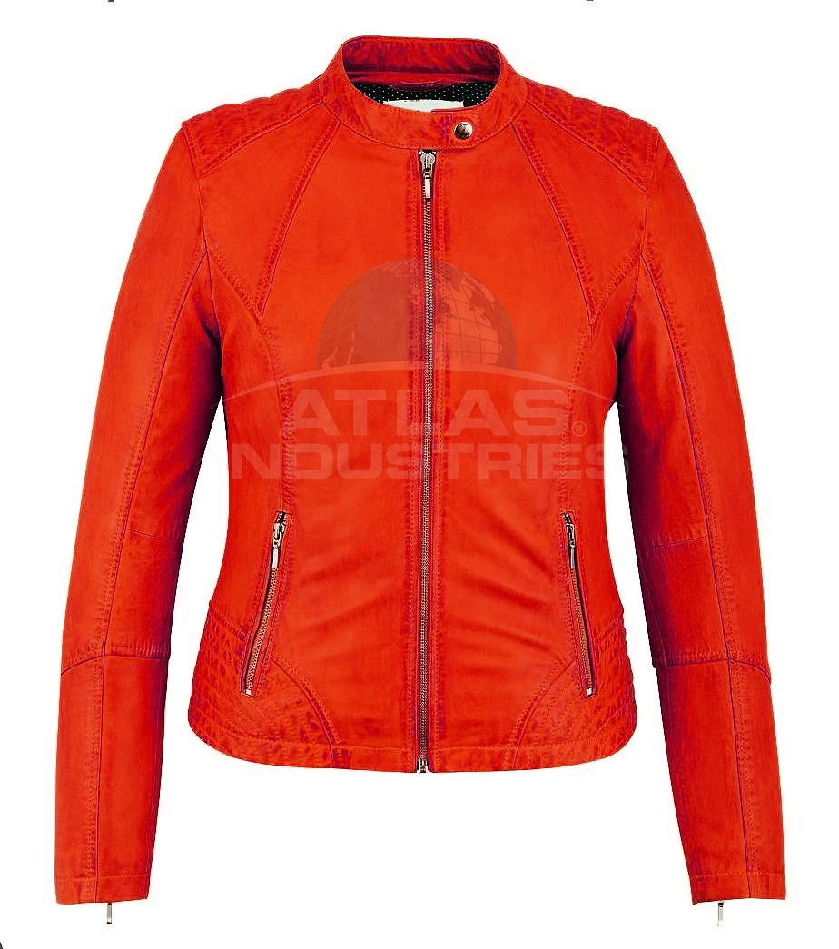 Куртка Цитрусовая из натуральной овечьей кожи для женщин-OEM-высококачественная куртка из овечьей кожи с молниями Ykk и аксессуарами