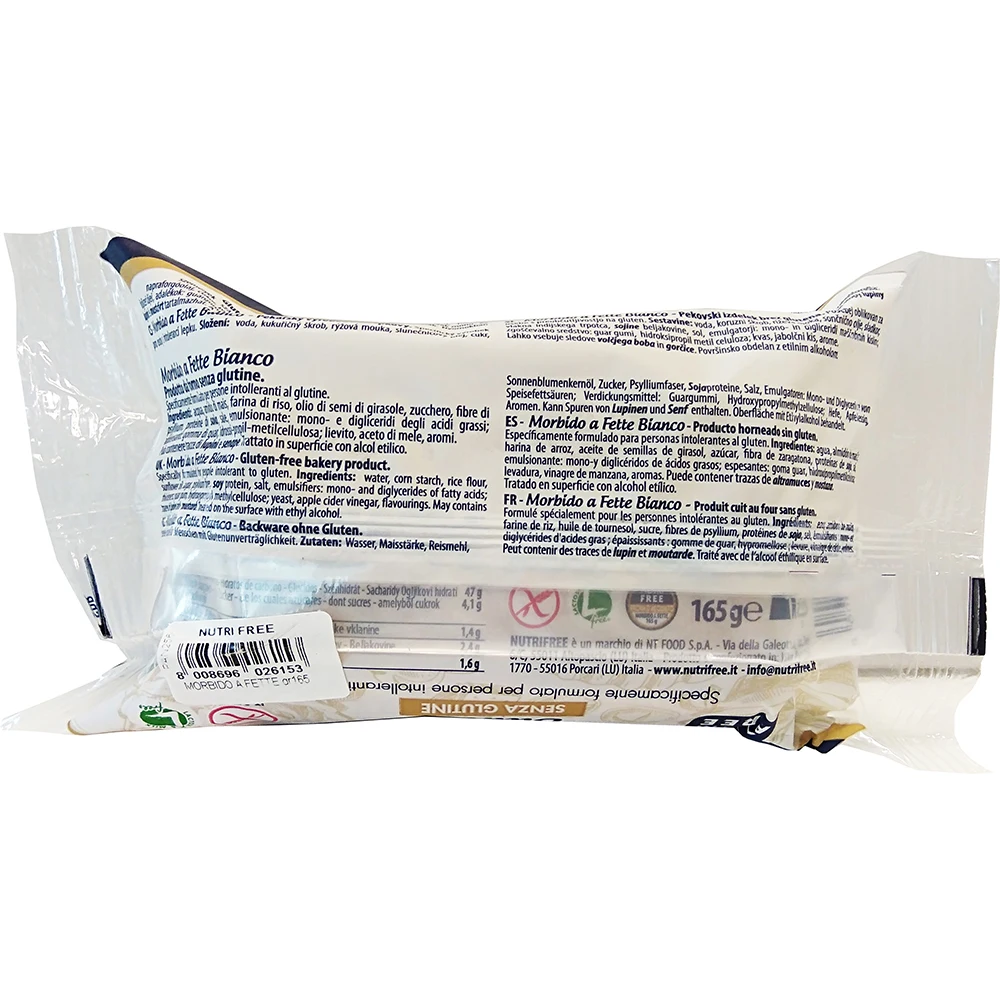 SLICED SOFT BREAD Gluten Free Made in Italy