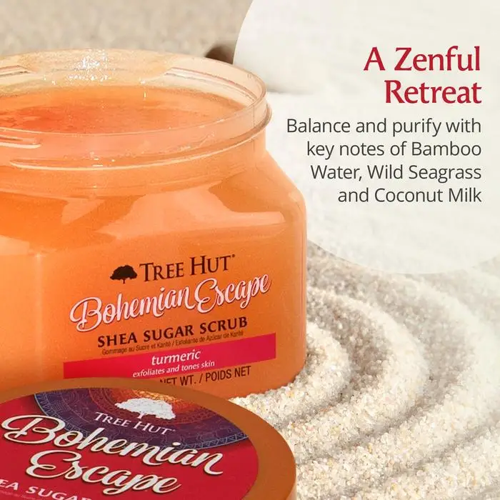 Tree Hut Bohemian Escape with Turmeric Body Shea Sugar Scrub (Case Pack of 24)