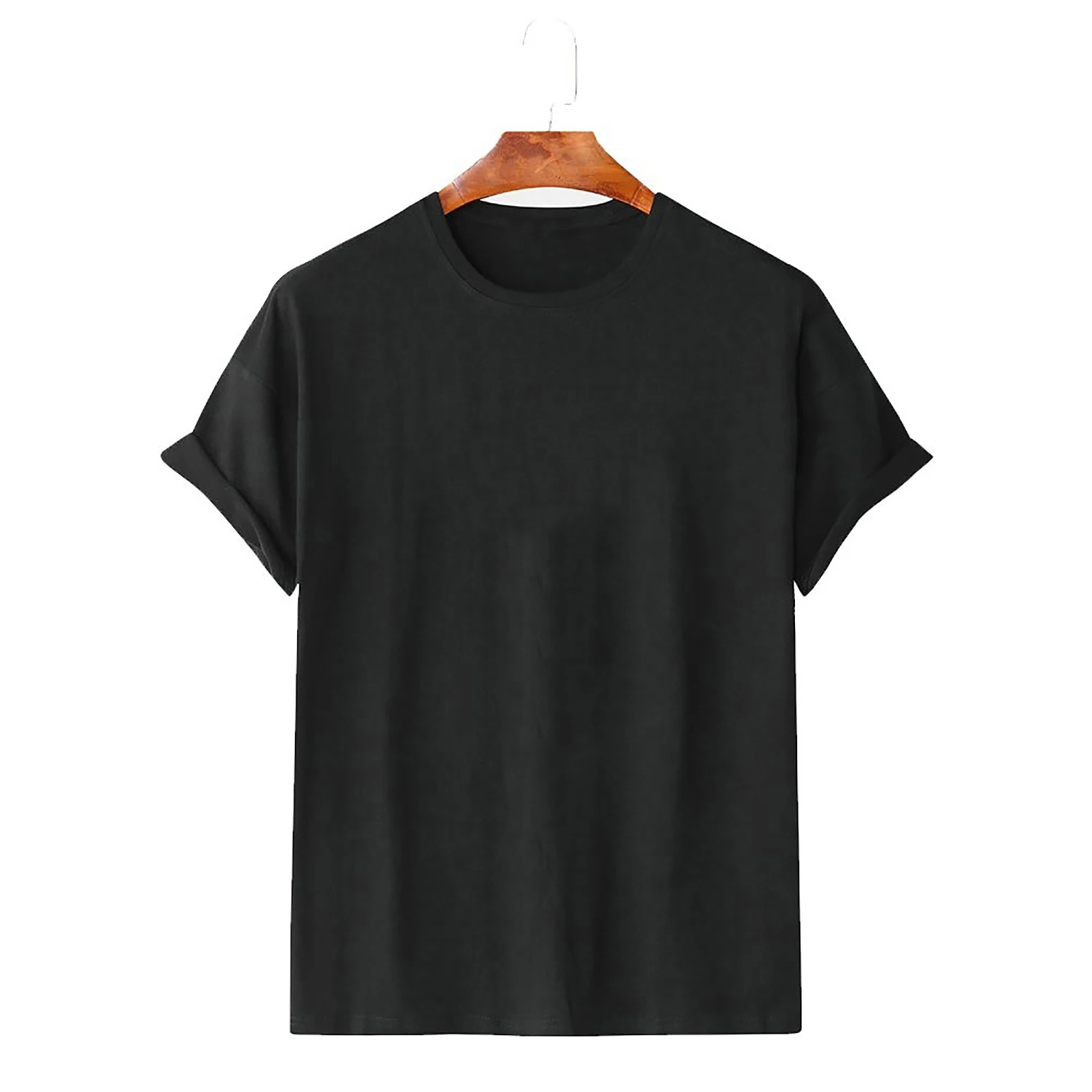 Oversize Drop Shoulder Plain T-Shirt for Boys Light Woven Knitted Cotton Fabric Breathable O-Neck Collar Customizable Logo Print