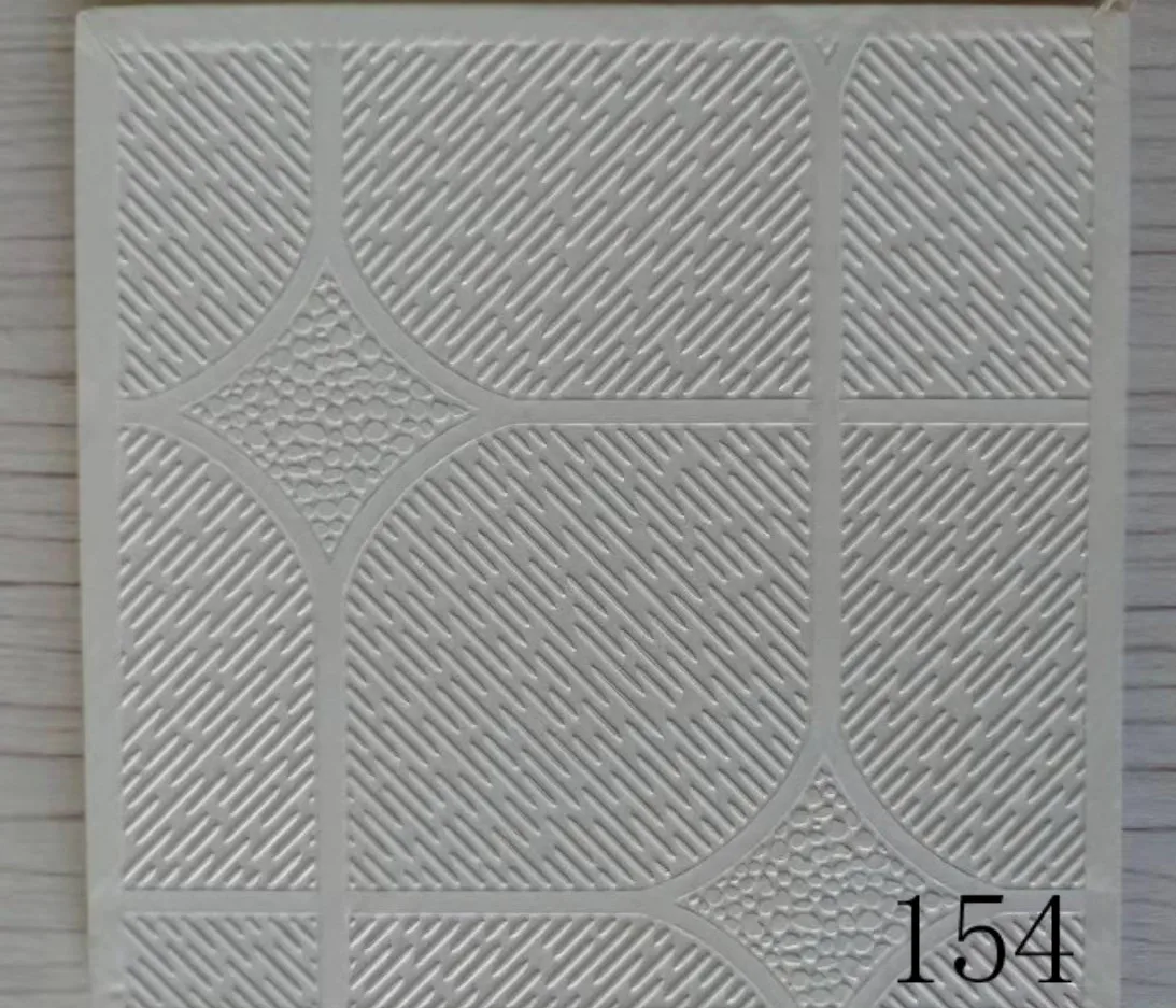 595*595mm Pvc Coated Gypsum Ceiling Tiles Pvc Laminated