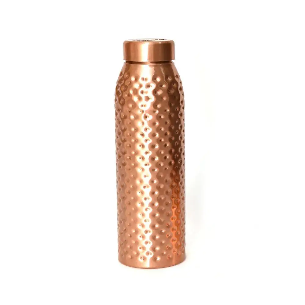 Diamond and Hammered Design Pure Copper Water Bottle Capacity 1000 ML For Home School Office Tour and Gym