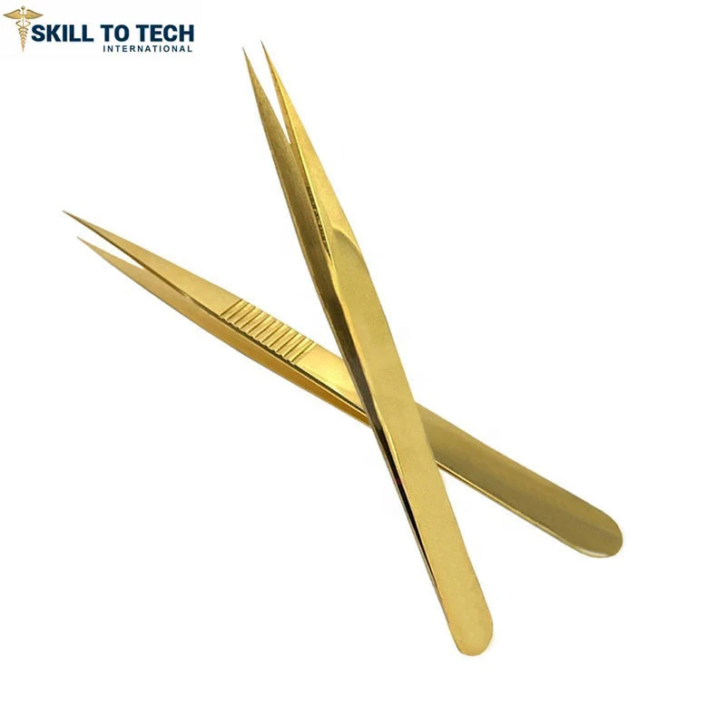 Высокое качество сделано для комфорта клиента золотой ультра макияж Пинцет объем ресниц антистатические пинцеты Lash