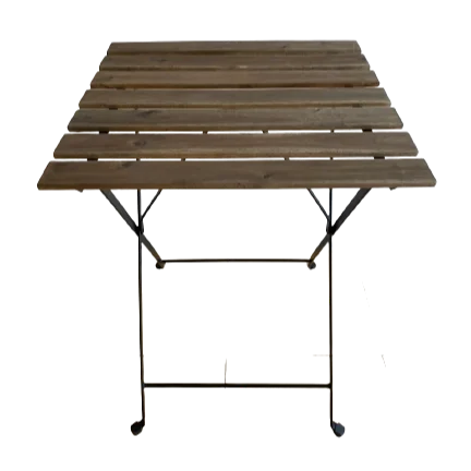 Folding Outdoor Acacia wood and Metal patio table Wooden furniture set for Garden Balcony