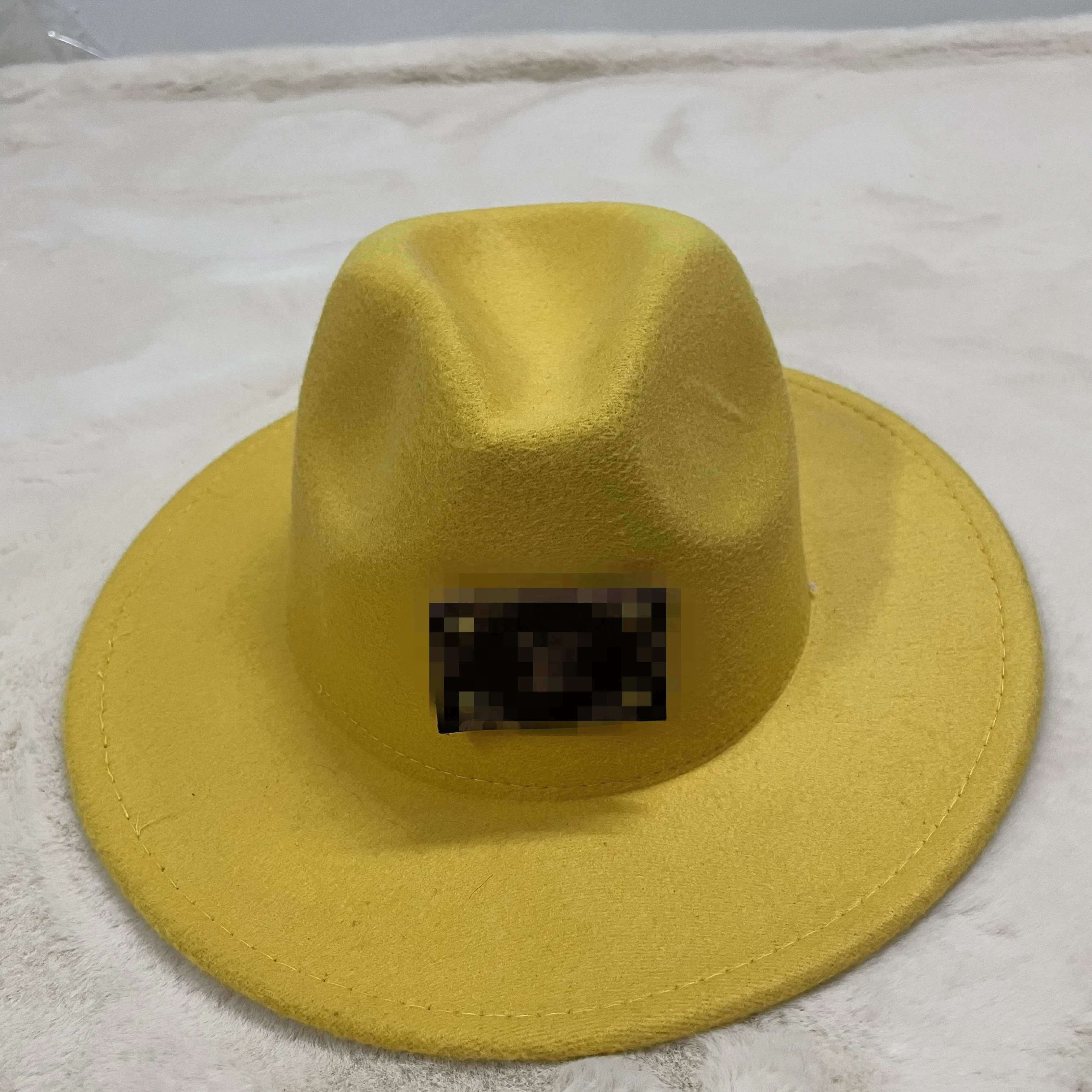 New Style Autumn Winter Classical LOGO Big Wide Brim Jazz Hat Men and Women Top Hat Fedora Hats with Chains