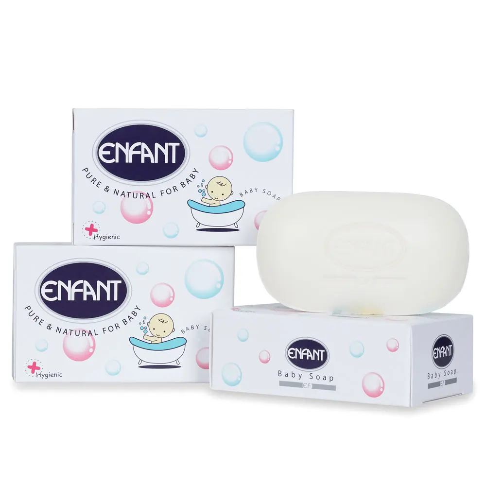 White Basic Cleaning Daily Use Regular Size Solid Form Mild Formula Enfant Baby Soap