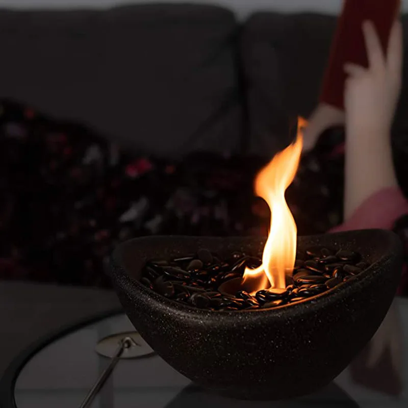 Черный камин из био-камня чаша для камина камины плиты койлы