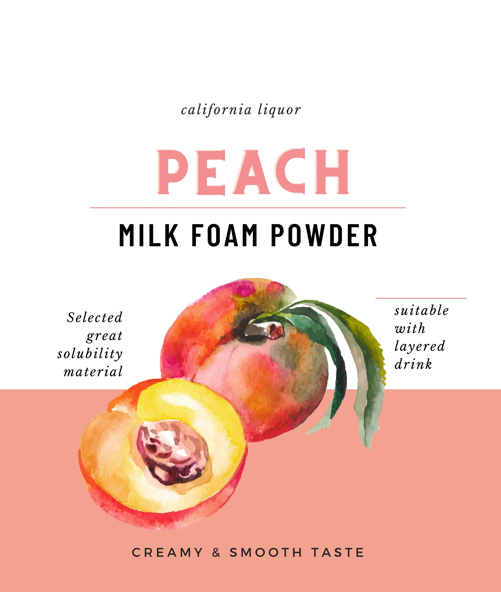 peach flavored milk foam powder boba bubble tea