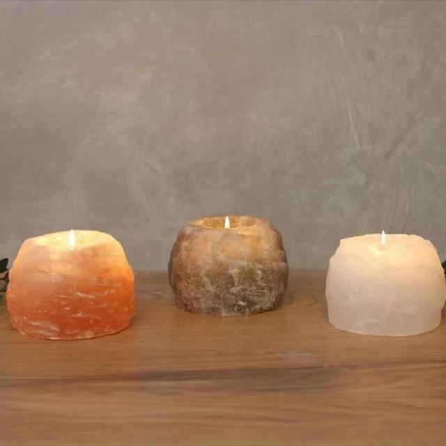 Чистый высокое качество индивидуальный дизайн с украшением в виде кристаллов Гималайской Соли Подсвечник доступной цене