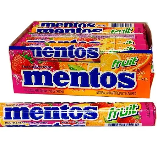 Fresh Chewy Mentos 37.5g x24 With Mixed Flavor Fruit Sweet Snack Fruit Flavor