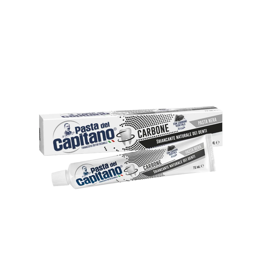 Сделанная в Италии зубная паста с древесным углем с активным растительным углем 75 мл