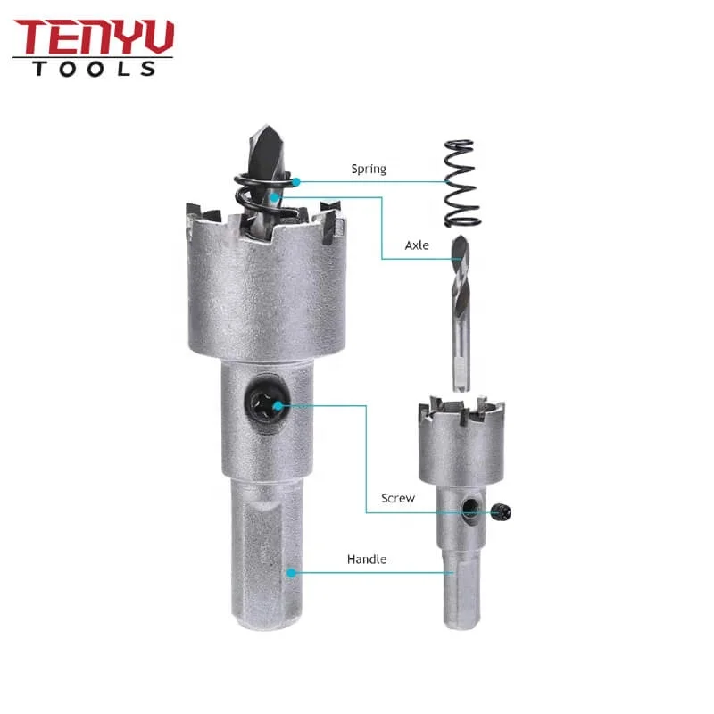 6Pcs TCT Hole Saw Set with Carbide Tipped Tooth Hole Saw Core Bit Kit Cutter for Stainless Steel Metal Wood Drilling