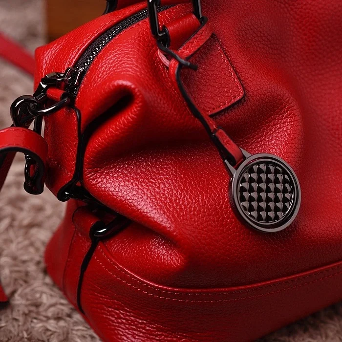 Red Royal look Cross body tote shoulder bag for ladies made with genuine leather