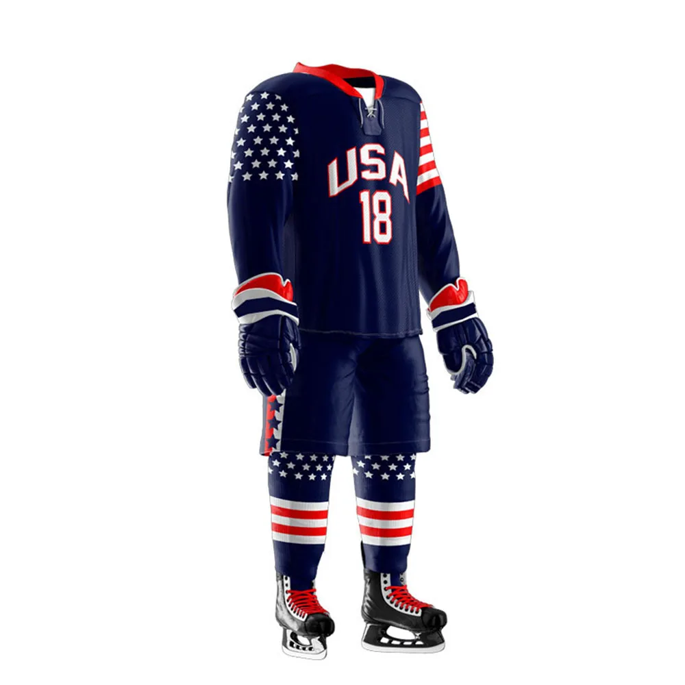 Custom Sports Wear For Team Ice Hockey For Male High Quality Ice Hockey Uniform Set with full customization