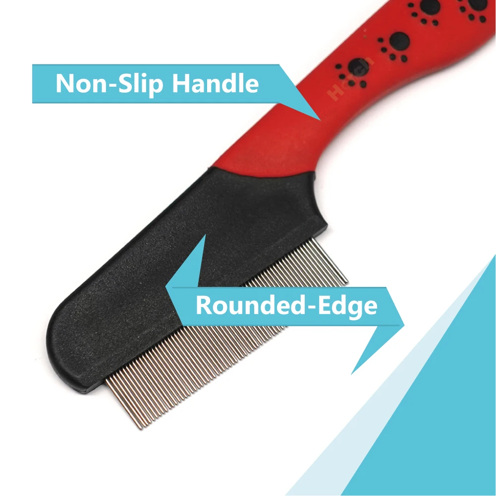 
Dog Flea Comb Logo Customized Grooming Products Metal Brush 